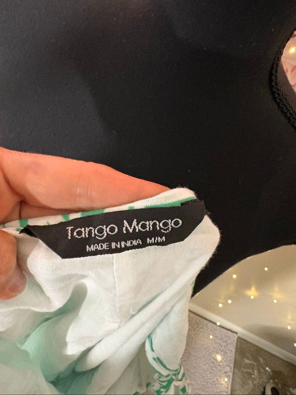 Tango Mango Women's Green White Tropcial Leaf Sleeveless Shift Dress Size MEDIUM - Picture 8 of 8